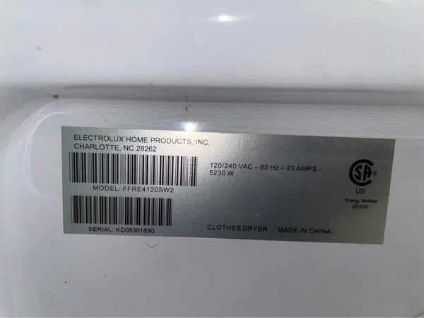 Frigidaire Washer/Dryer Set Sensor Cycles Sanitize Heavy Duty MaxFill High Efficiency Wrinkle Releas - Image 5