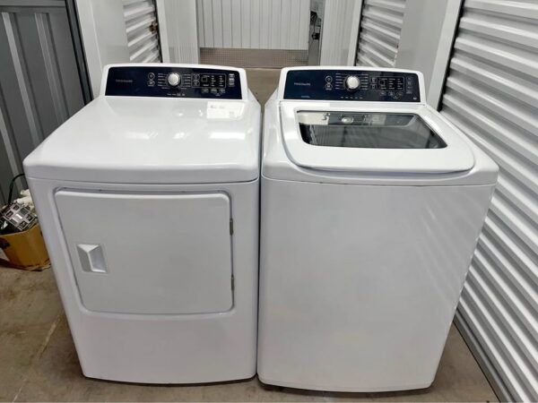 Frigidaire Washer/Dryer Set Sensor Cycles Sanitize Heavy Duty MaxFill High Efficiency Wrinkle Releas