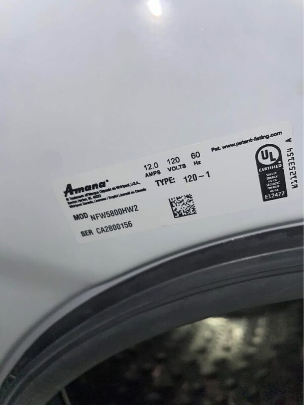 Amana Washer/Dryer Set Wrinkle Control Heavy Duty Sanitize Sensor Dry - Image 3