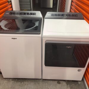 Whirlpool Washer/Dryer Set Drum Light EcoBoost Cycle Signal Wrinkle Control Heavy Duty Sanitize Oxi